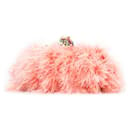 Pochette rose Dolce & Gabbana Vanda en plumes sur sac à bandoulière en chaîne