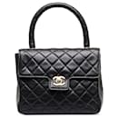 Black Chanel Small Lambskin Kelly Top Handle Bag