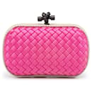 Embreagem Rosa Bottega Veneta Intreccio Impero Satin Knot