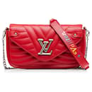 Rote Louis Vuitton New Wave Umhängetasche mit Pochette und Kette