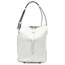 White Burberry Leather Bucket Bag