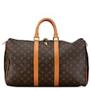 Brown Louis Vuitton Monogram Keepall 45 Travel Bag