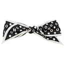 Black Chanel Silk CC Polka Dot Twilly Scrunchie