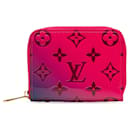 Rosa Louis Vuitton-Geldbörse mit Monogramm-Vernis-Ombre-Zippy