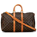 Bolsa de viagem marrom Louis Vuitton Monogram Keepall Bandouliere 45