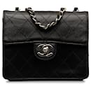 Black Chanel Mini Square Classic Quilted Caviar Flap Crossbody Bag