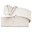 Cintura reversibile bianca Louis Vuitton con monogramma iniziale