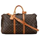 Bolsa de viaje marrón Louis Vuitton Monogram Keepall Bandouliere 50