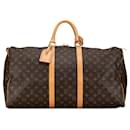 Bolsa de viaje marrón Louis Vuitton Monogram Keepall 55