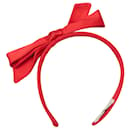 Rotes Chanel-Stirnband aus Seide mit Schleife