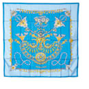 Bufanda de seda azul Hermès Parures Des Sables Bufandas