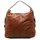 Brown Gucci Leather Miss GG Shoulder Bag