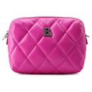 Bolsa para câmera rosa Balenciaga Nappa acolchoada Touch B XS