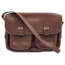 Ungaro Vintage Brown Leather Double Pocket Messenger Bag - Emanuel Ungaro