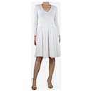 White textured V-neck midi dress - size S - Alice by Temperley