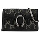 Gucci Black Super Mini GG Denim Dionysus Crossbody Bag