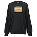 Acne Studios – Forba – Übergroßes Sweatshirt mit Logo in Metallic-Gold aus schwarzer Baumwolle
