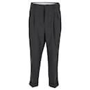 Ami Paris Pleated Trousers in Charcoal Wool