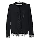 IRO – Shivani – Ausgefranste Jacke aus schwarzer Wolle - Iro