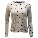 Proenza Schouler Long-Sleeves Polka Dotted-Print Top in White and Black Cotton 
