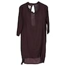 Acne Studios Zink AW11 Cowl Neck Knee Length Dress in Violet Polyester