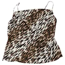 L’Agence Kay Camisole mit Wasserfallausschnitt aus Seide mit Animal-Print - L'Agence