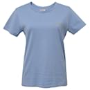T-shirt a maniche corte con logo Celine in cotone blu - Céline