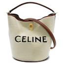 White Celine Cotton Bucket 16 - Céline