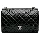 Black Chanel Maxi Classic Patent Double Flap Shoulder Bag