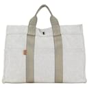 Gray Hermes Toile cabas MM Tote Bag - Hermès