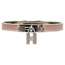 Silver Hermès Kelly H Lock Cadena Bangle Costume Bracelet