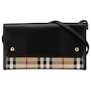 Brown Burberry House Check Wallet on Strap Crossbody Bag