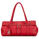 Red Fendi Selleria Leather Linda Shoulder Bag