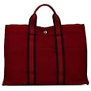 Bolsa de tela roja Hermes Fourre Tout MM - Hermès