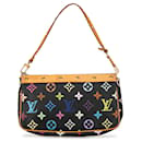 Bolsa de ombro preta Louis Vuitton Monogram Multicolore Pochette Accessoires