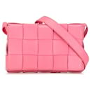 Rosa Bottega Veneta Maxi Lambskin Intrecciato Cassette Crossbody