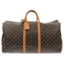 Bolsa de viaje marrón Louis Vuitton Monogram Keepall Bandouliere 60