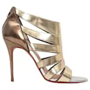 Gold & Multicolor Christian Louboutin Metallic Caged Heels Size 37