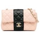 Pink Chanel Mini Rectangular Bi-Stripe Classic Lambskin Single Flap Crossbody Bag