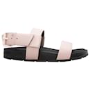 Sandálias planas Balenciaga rosa claro e preto tamanho 36