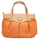 Mini sacola de compras Tod's laranja e bege