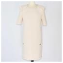 Elisabetta Franchi Off-White Knitted Boxy Mini Dress