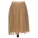 Jupe longueur genou en tulle point d'esprit marron Red Valentino