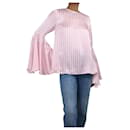 Pink striped super flared sleeve top - size UK 10 - Autre Marque