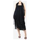 Black draped asymmetric maxi dress - size UK 8 - Dolce & Gabbana