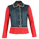 Moschino Jeans Vintage-Panel-Jacke aus rotem und blauem Denim