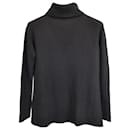 The Row Ribbed Turtleneck Sweater in Black Wool - The row