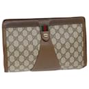 GUCCI GG Supreme Web Sherry Line Clutch PVC Beige Rot 89 01 033 Auth yk12536 - Gucci