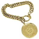 Pulseira CHANEL corrente metal ouro CC Auth am6146 - Chanel