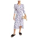 Vestido de Jacquard Roxo Floral Flocado Isabel Marant Albisd